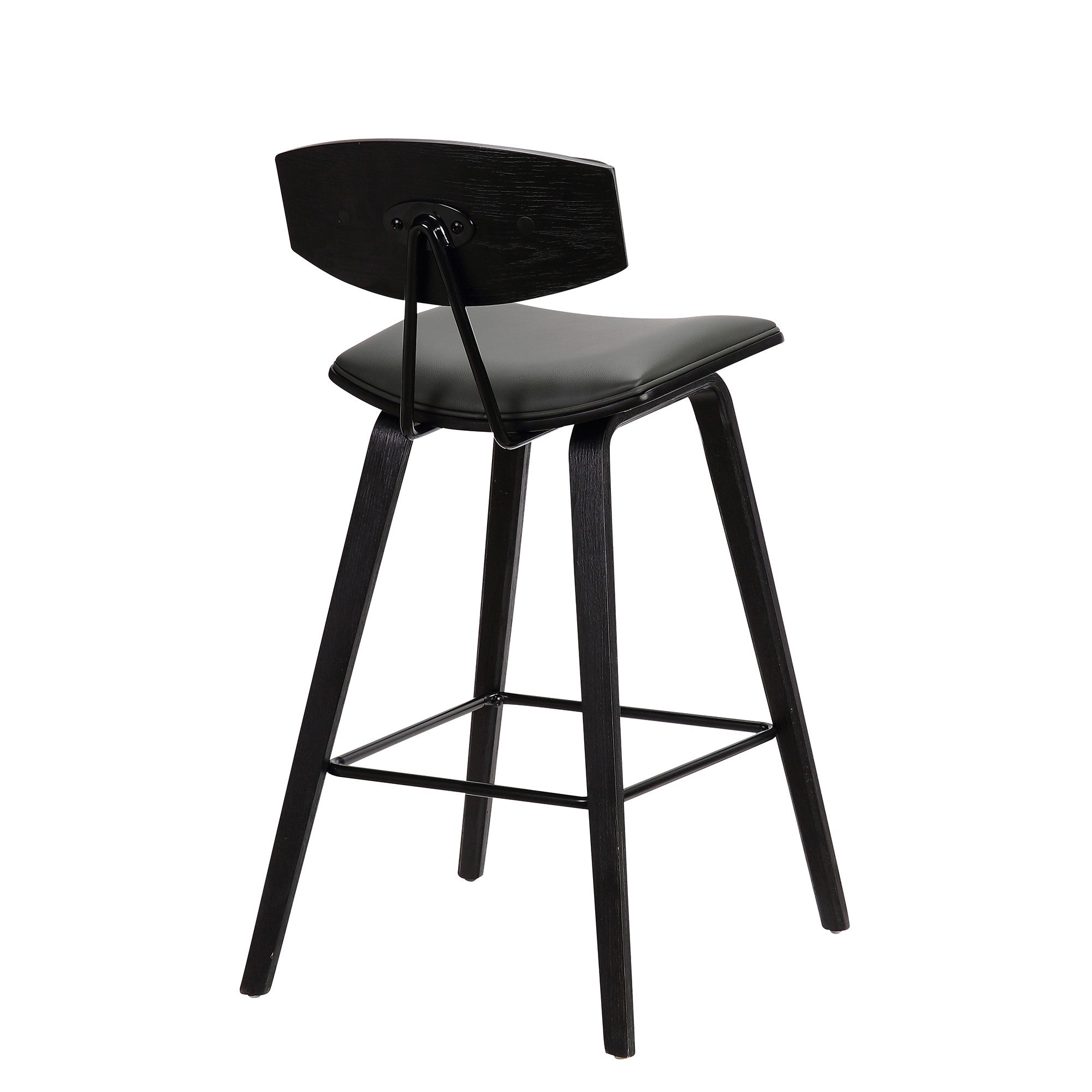 26" Gray And Black Iron Low Back Counter Height Bar Chair - Homeroots - Flyclothing LLC
