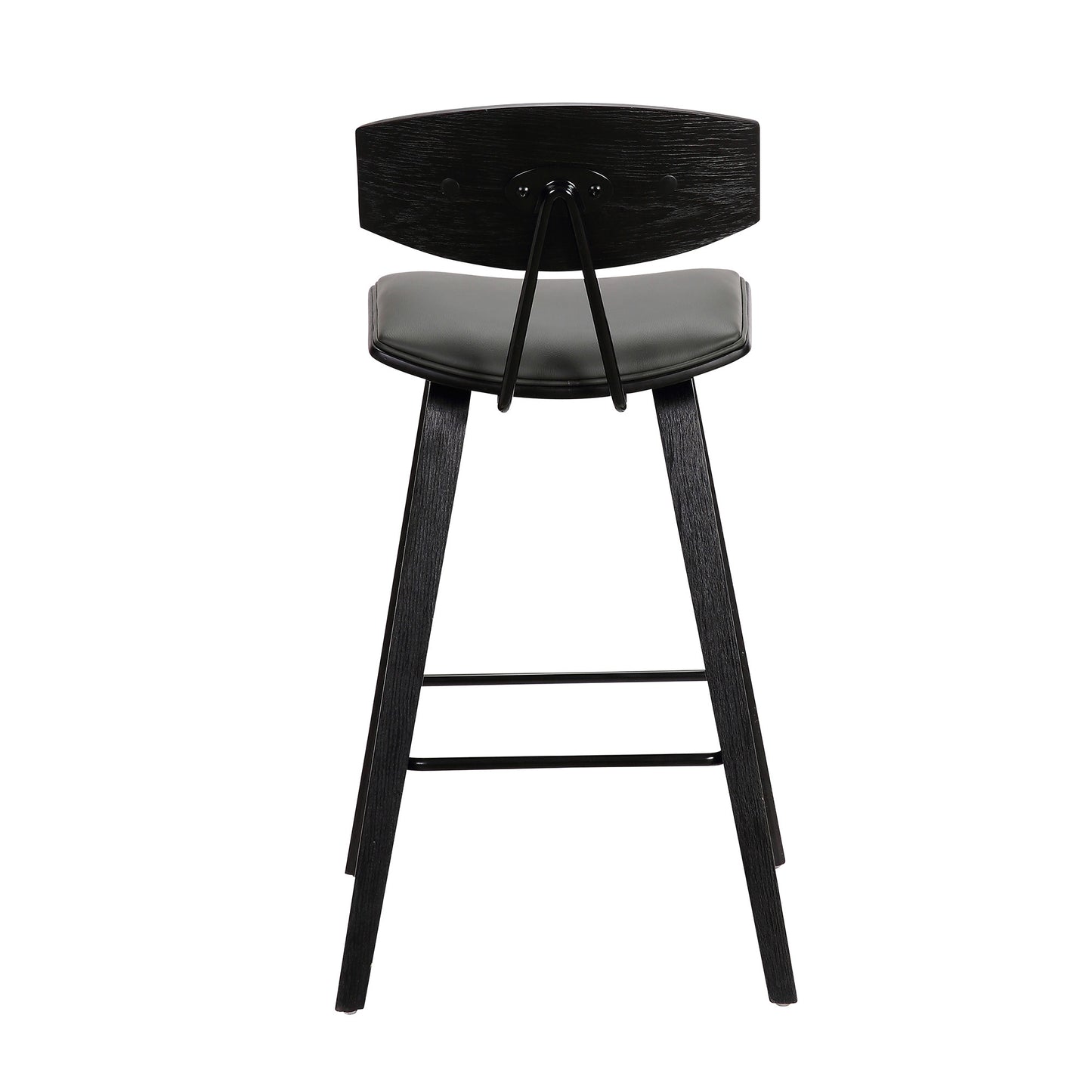 26" Gray And Black Iron Low Back Counter Height Bar Chair - Homeroots - Flyclothing LLC