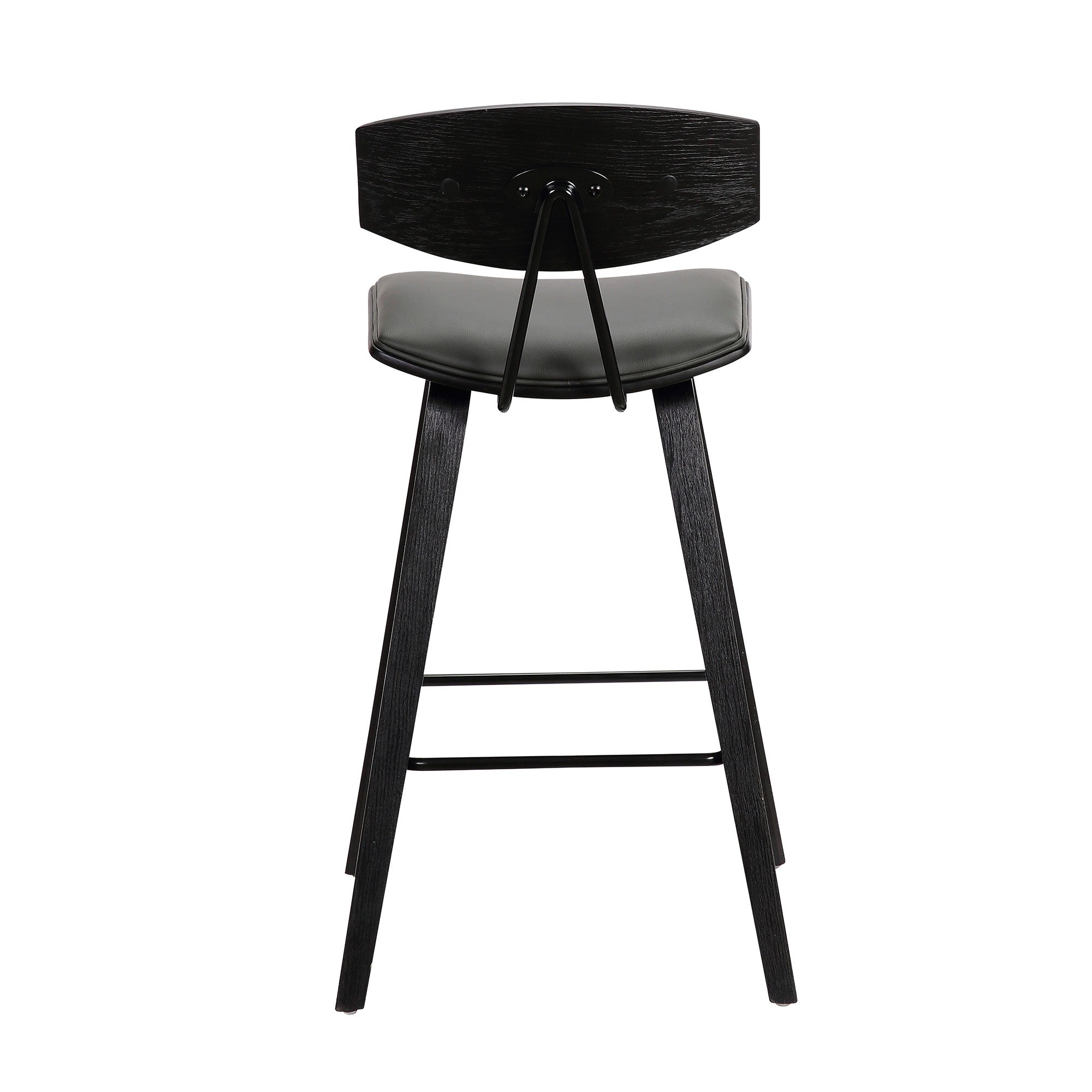 26" Gray And Black Iron Low Back Counter Height Bar Chair - Homeroots - Flyclothing LLC
