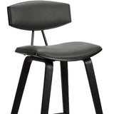 26" Gray And Black Iron Low Back Counter Height Bar Chair - Homeroots - Flyclothing LLC