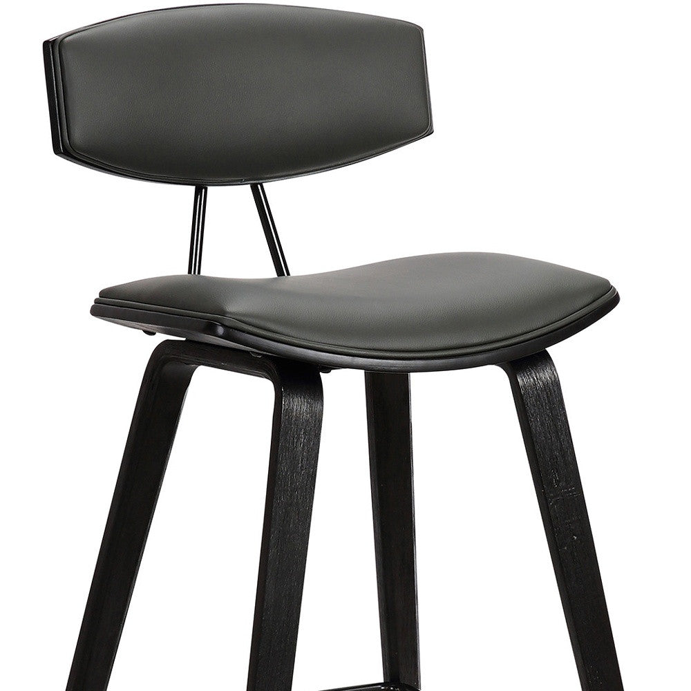 26" Gray And Black Iron Low Back Counter Height Bar Chair - Homeroots - Flyclothing LLC