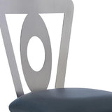30" Gray And Silver Faux Leather And Iron Swivel Bar Height Bar Chair - Homeroots