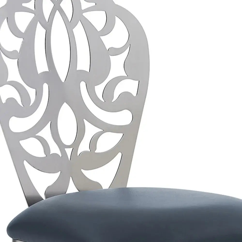 30" Gray And Silver Iron Swivel Bar Height Bar Chair - Homeroots - Flyclothing LLC