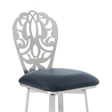 30" Gray And Silver Iron Swivel Bar Height Bar Chair - Homeroots - Flyclothing LLC