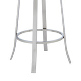 30" Gray And Silver Iron Swivel Bar Height Bar Chair - Homeroots - Flyclothing LLC