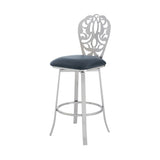 30" Gray And Silver Iron Swivel Bar Height Bar Chair - Homeroots - Flyclothing LLC