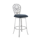 30" Gray And Silver Iron Swivel Bar Height Bar Chair - Homeroots - Flyclothing LLC