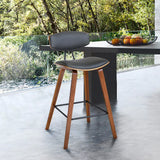 29" Gray And Brown Iron Low Back Bar Height Bar Chair - Homeroots - Flyclothing LLC