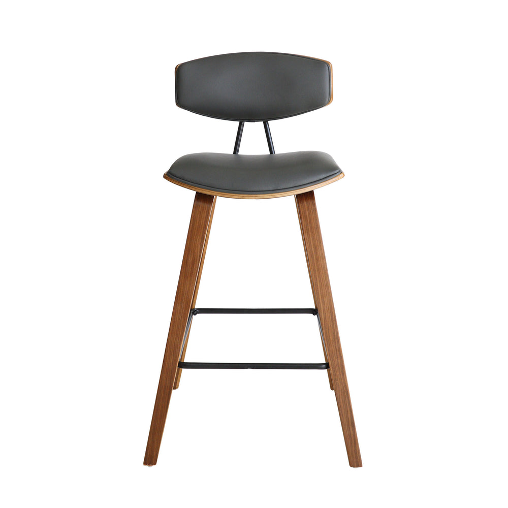 29" Gray And Brown Iron Low Back Bar Height Bar Chair - Homeroots - Flyclothing LLC