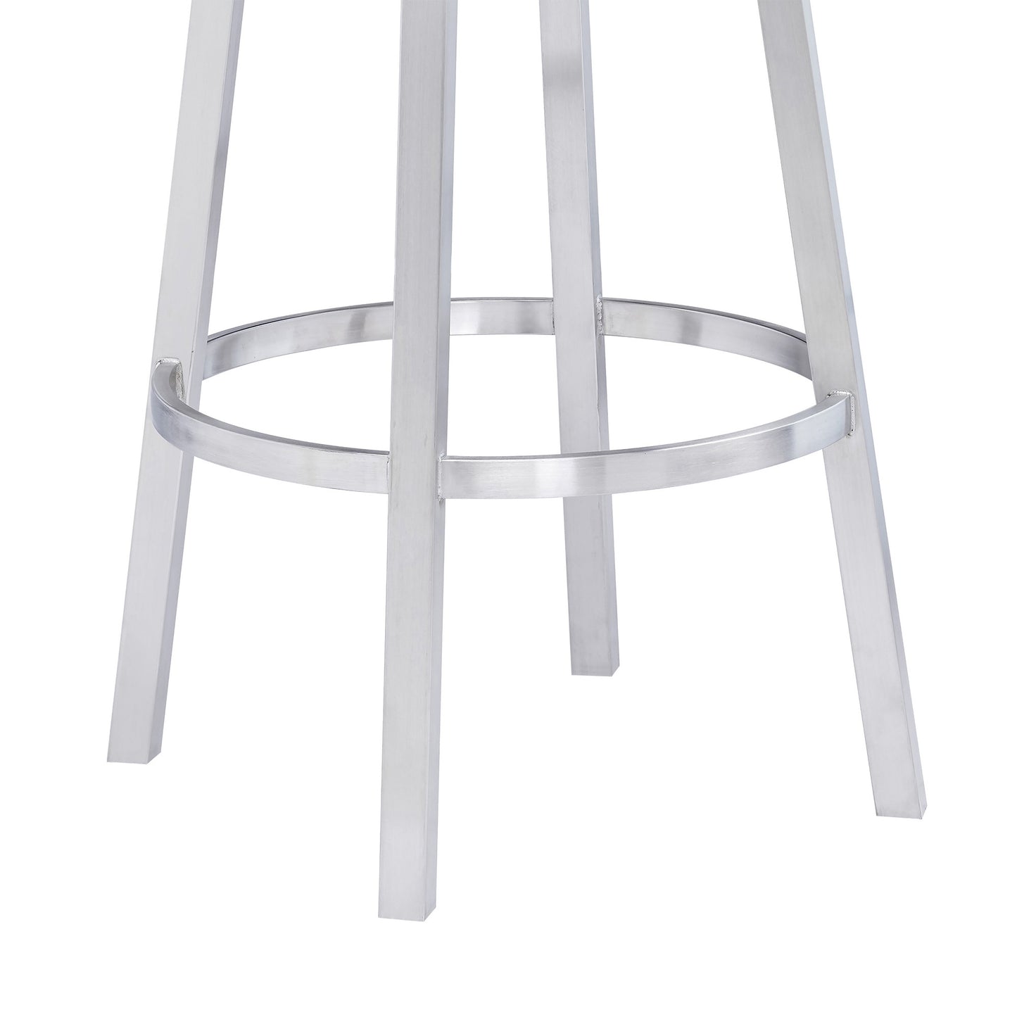 26" Gray And Silver Faux Leather And Iron Swivel Low Back Counter Height Bar Chair - Homeroots - Flyclothing LLC