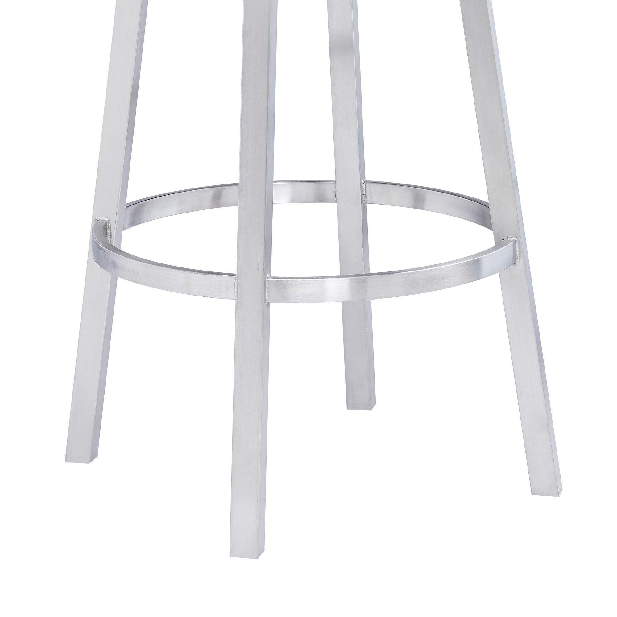 26" Gray And Silver Faux Leather And Iron Swivel Low Back Counter Height Bar Chair - Homeroots - Flyclothing LLC