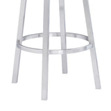 26" Black And Silver Faux Leather And Iron Swivel Low Back Counter Height Bar Chair - Homeroots - Flyclothing LLC