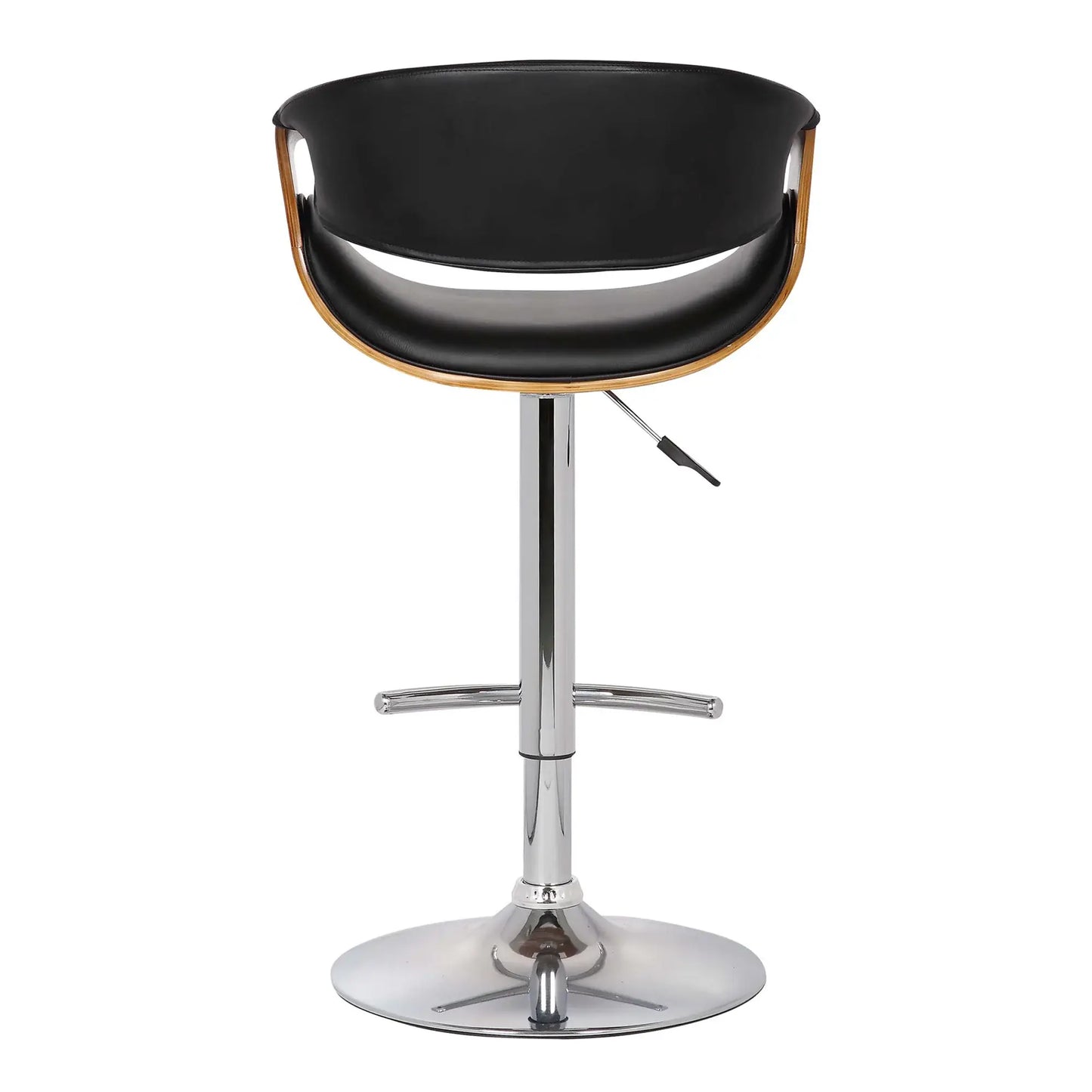 24" Black And Silver Solid Wood Swivel Low Back Adjustable Height Bar Chair - Homeroots - Flyclothing LLC