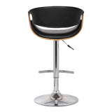 24" Black And Silver Solid Wood Swivel Low Back Adjustable Height Bar Chair - Homeroots - Flyclothing LLC