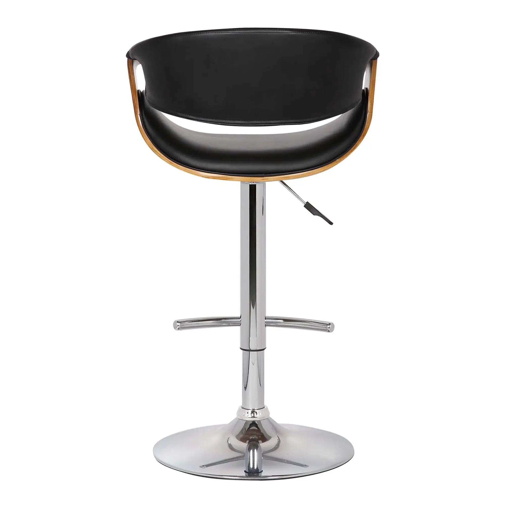 24" Black And Silver Solid Wood Swivel Low Back Adjustable Height Bar Chair - Homeroots - Flyclothing LLC