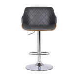 25" Gray And Silver Faux Leather And Iron Swivel Low Back Adjustable Height Bar Chair - Homeroots - Flyclothing LLC