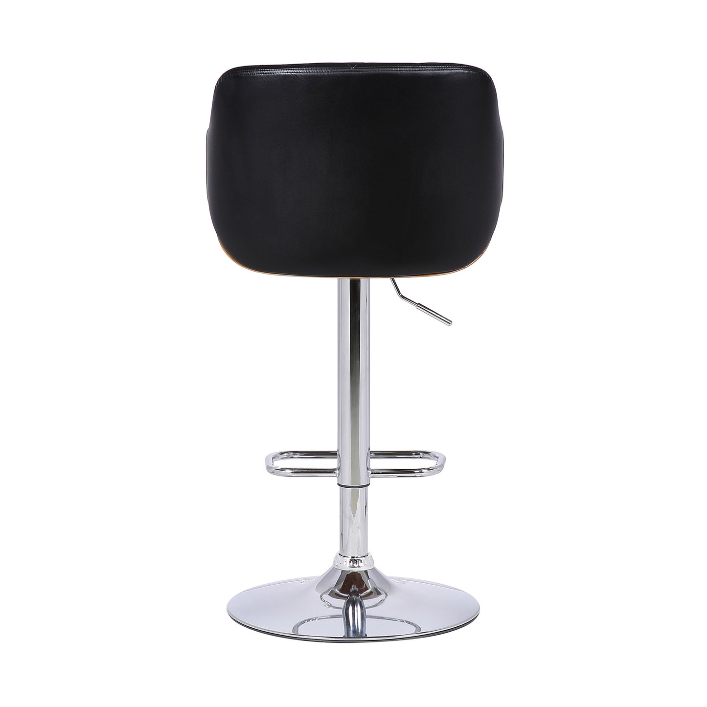 25" Black And Silver Faux Leather And Iron Swivel Low Back Adjustable Height Bar Chair - Homeroots - Flyclothing LLC