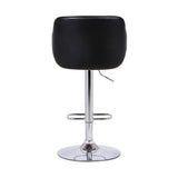 25" Black And Silver Faux Leather And Iron Swivel Low Back Adjustable Height Bar Chair - Homeroots - Flyclothing LLC