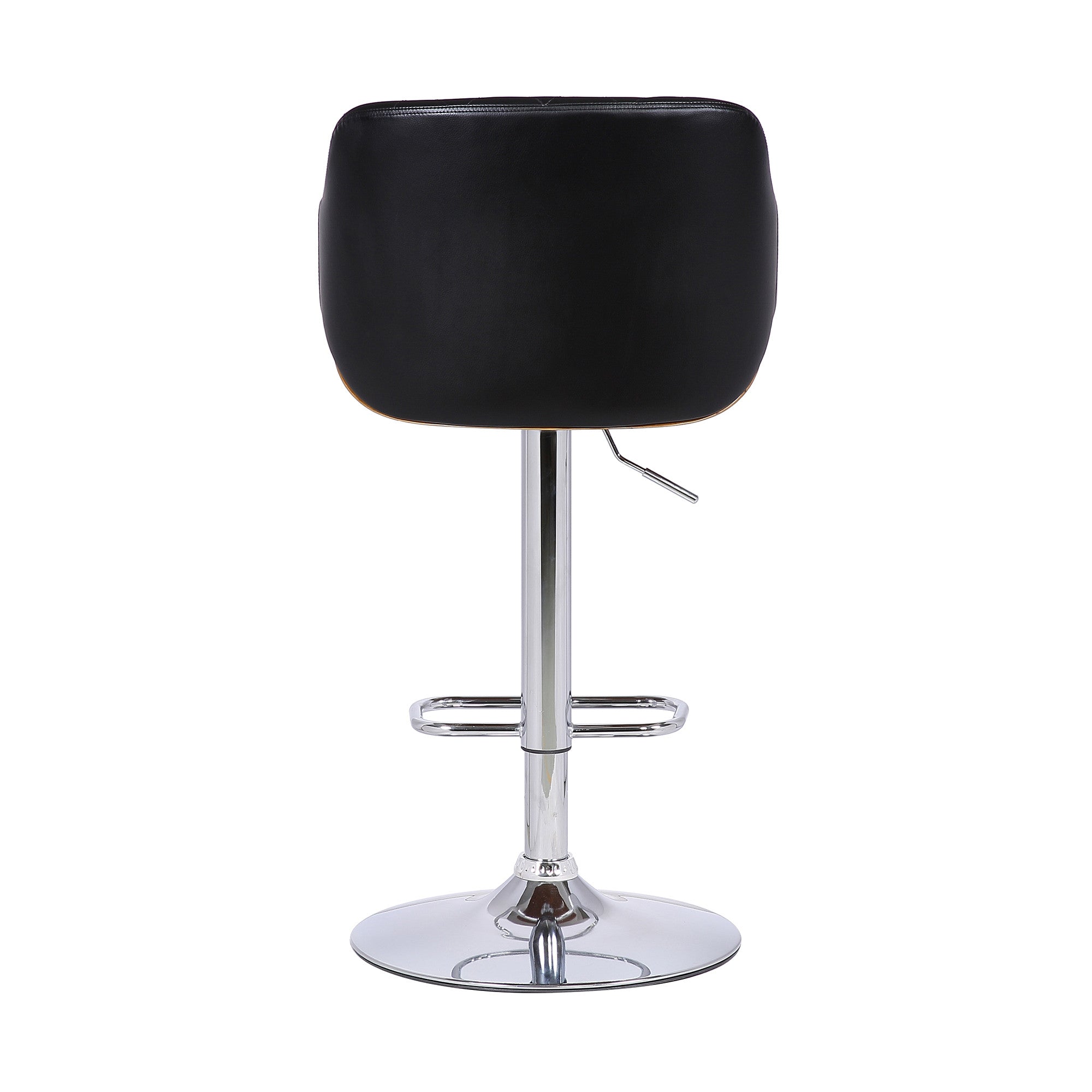 25" Black And Silver Faux Leather And Iron Swivel Low Back Adjustable Height Bar Chair - Homeroots - Flyclothing LLC