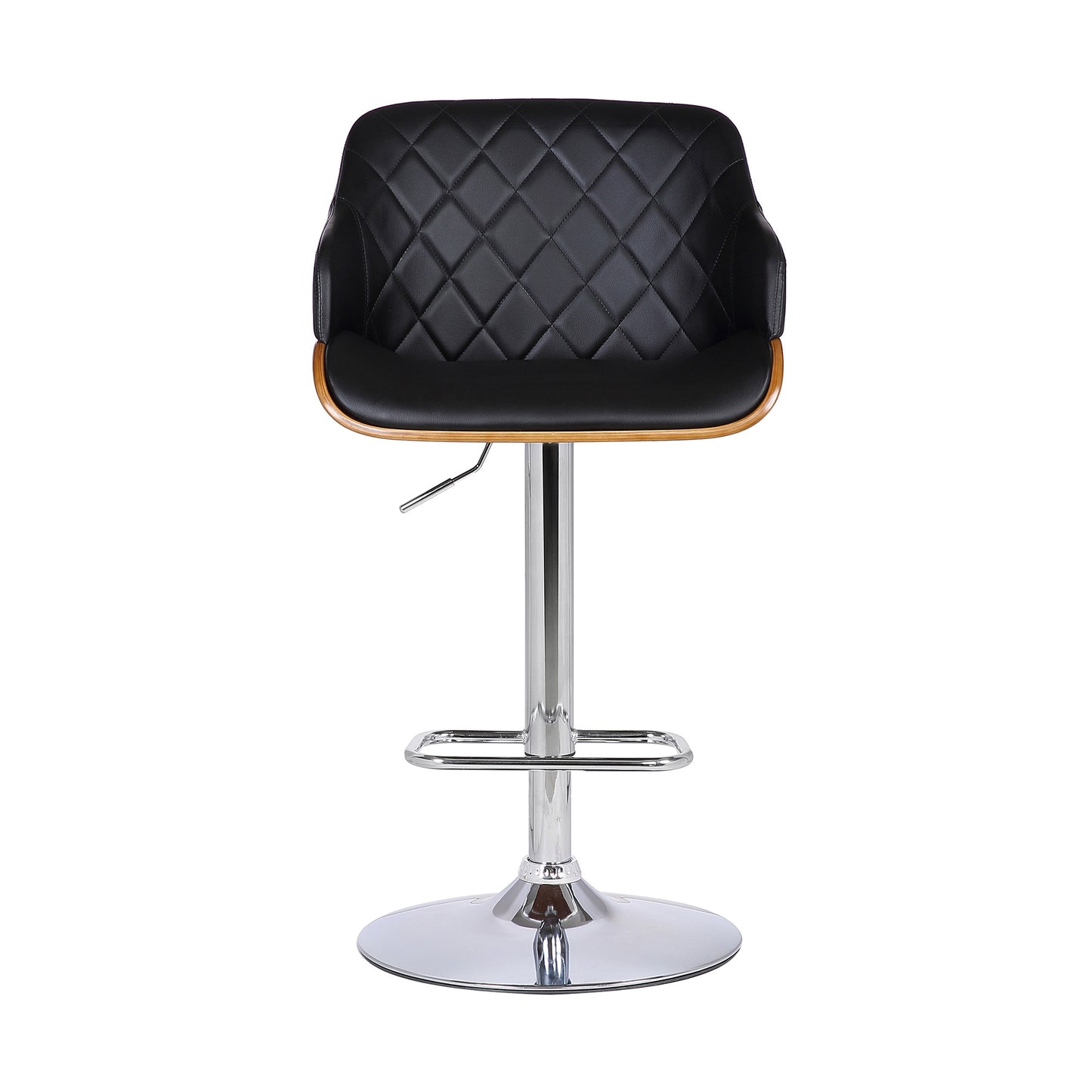 25" Black And Silver Faux Leather And Iron Swivel Low Back Adjustable Height Bar Chair - Homeroots - Flyclothing LLC