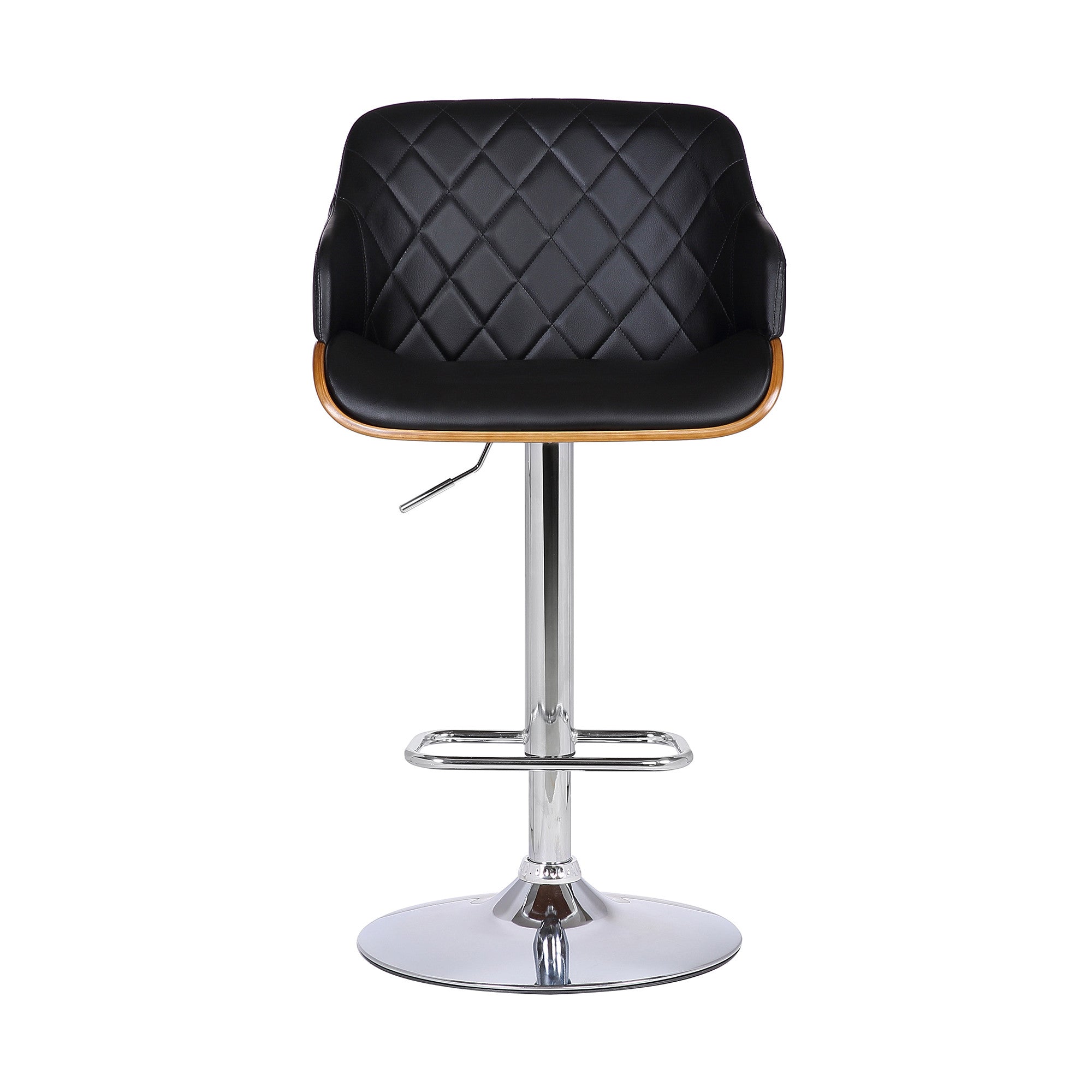 25" Black And Silver Faux Leather And Iron Swivel Low Back Adjustable Height Bar Chair - Homeroots - Flyclothing LLC