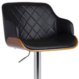 25" Black And Silver Faux Leather And Iron Swivel Low Back Adjustable Height Bar Chair - Homeroots - Flyclothing LLC