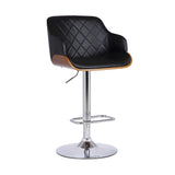 25" Black And Silver Faux Leather And Iron Swivel Low Back Adjustable Height Bar Chair - Homeroots - Flyclothing LLC
