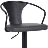 24" Gray And Black Iron Swivel Low Back Adjustable Height Bar Chair - Homeroots - Flyclothing LLC