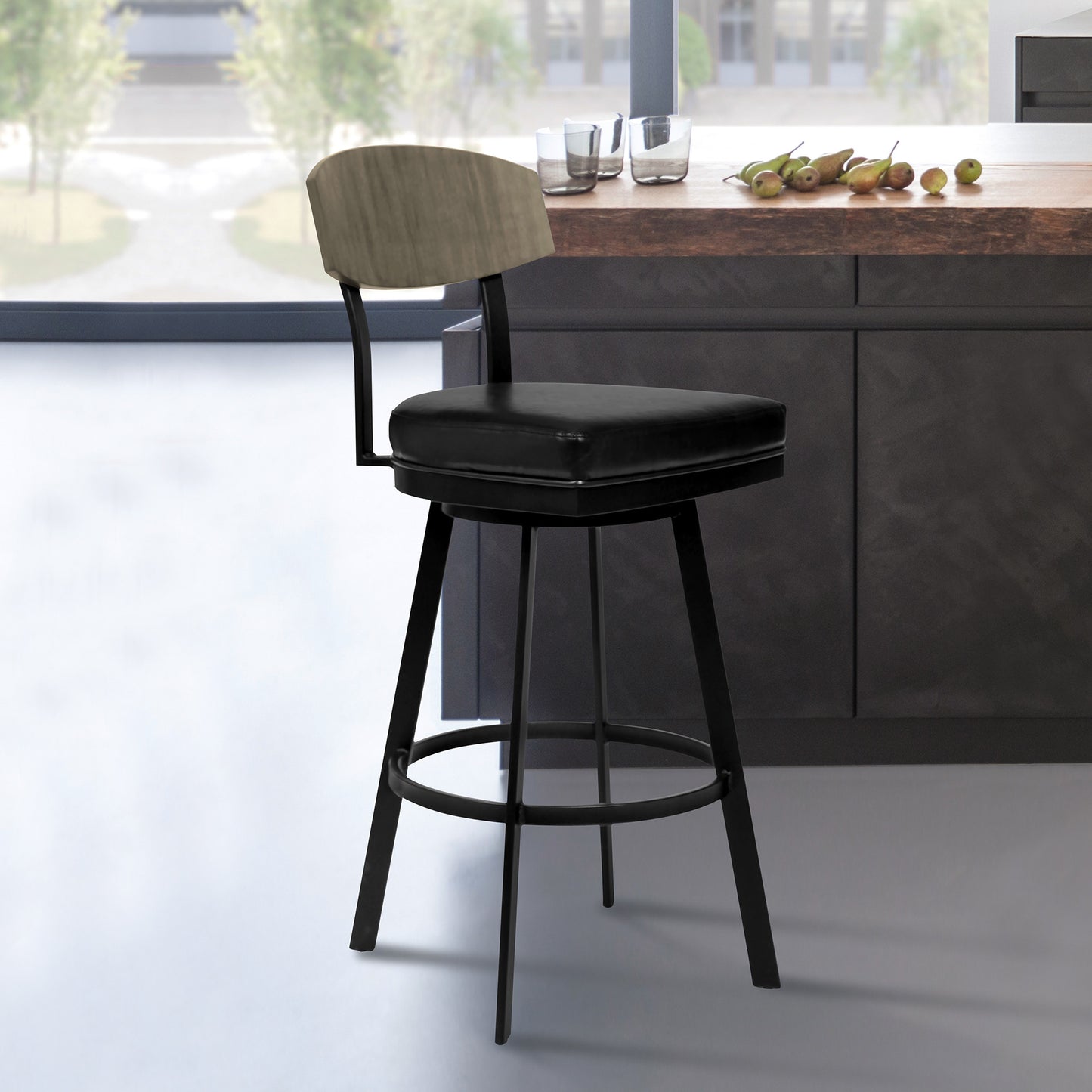 30" Black Iron Bar Height Bar Chair - Homeroots - Flyclothing LLC