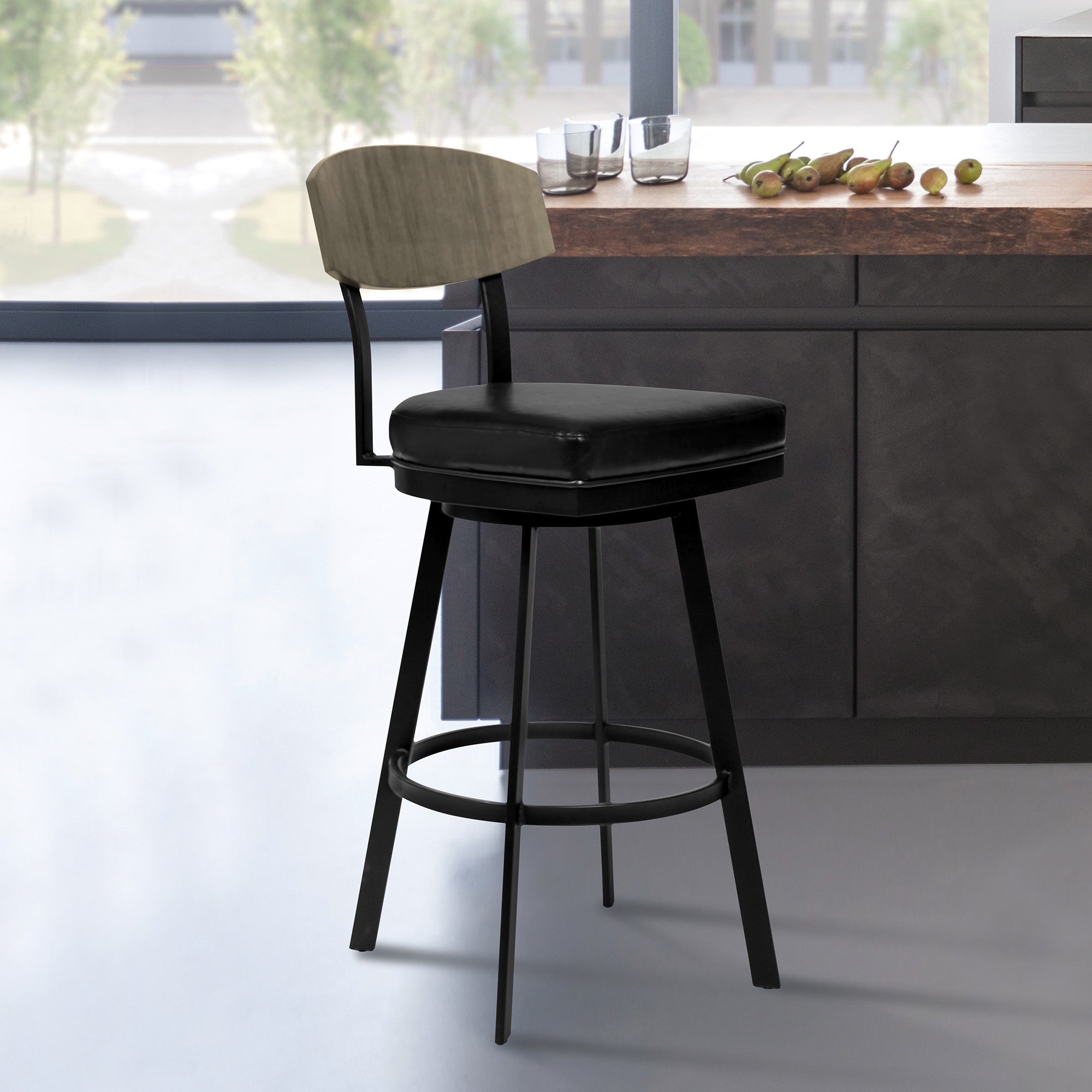 30" Black Iron Bar Height Bar Chair - Homeroots - Flyclothing LLC