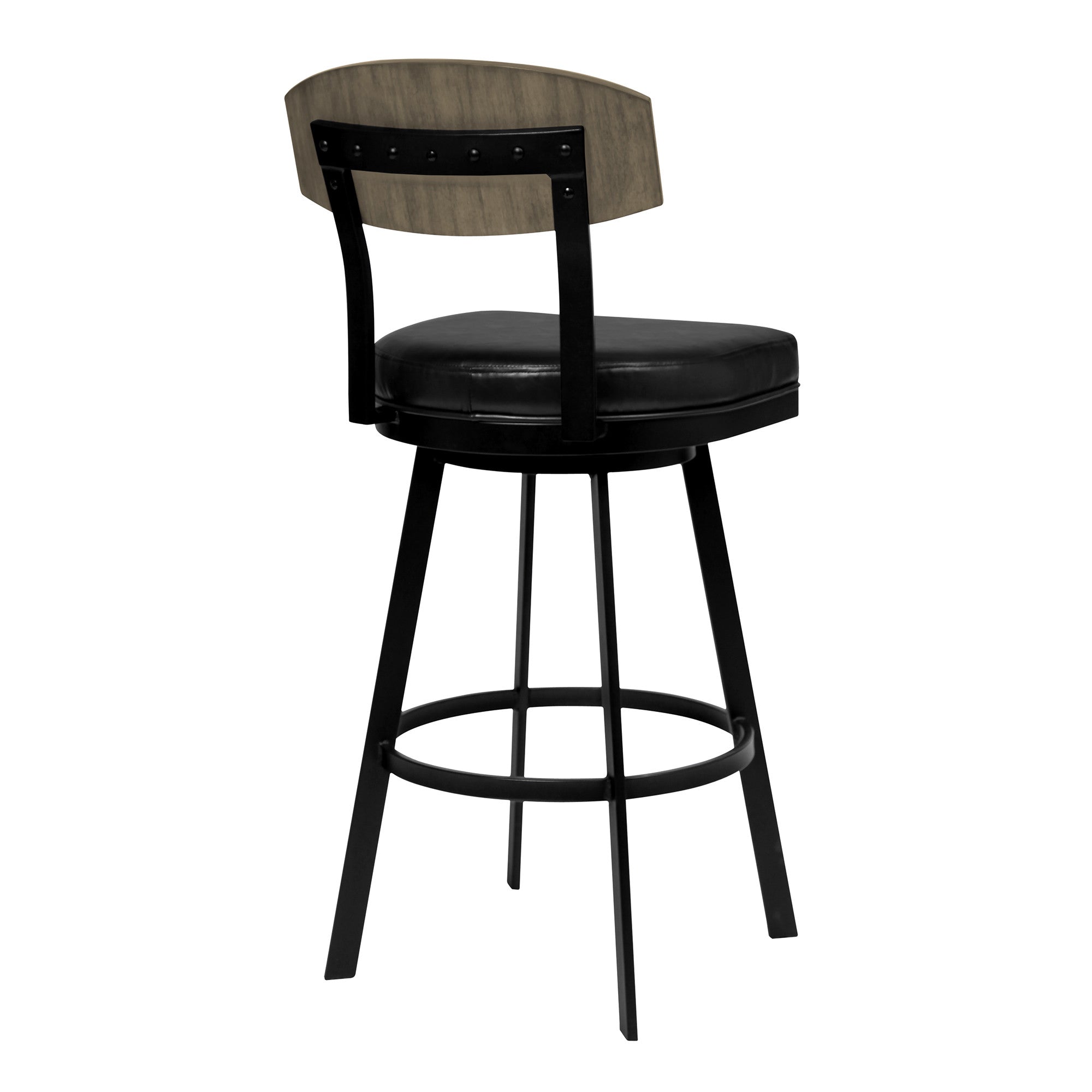 30" Black Iron Bar Height Bar Chair - Homeroots - Flyclothing LLC