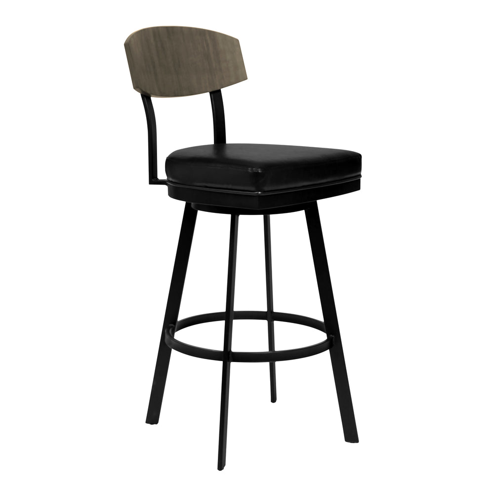 30" Black Iron Bar Height Bar Chair - Homeroots