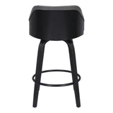 26" Gray And Black Iron Swivel Low Back Counter Height Bar Chair - Homeroots - Flyclothing LLC
