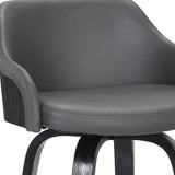 26" Gray And Black Iron Swivel Low Back Counter Height Bar Chair - Homeroots - Flyclothing LLC