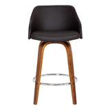26" Brown Iron Swivel Low Back Counter Height Bar Chair - Homeroots - Flyclothing LLC