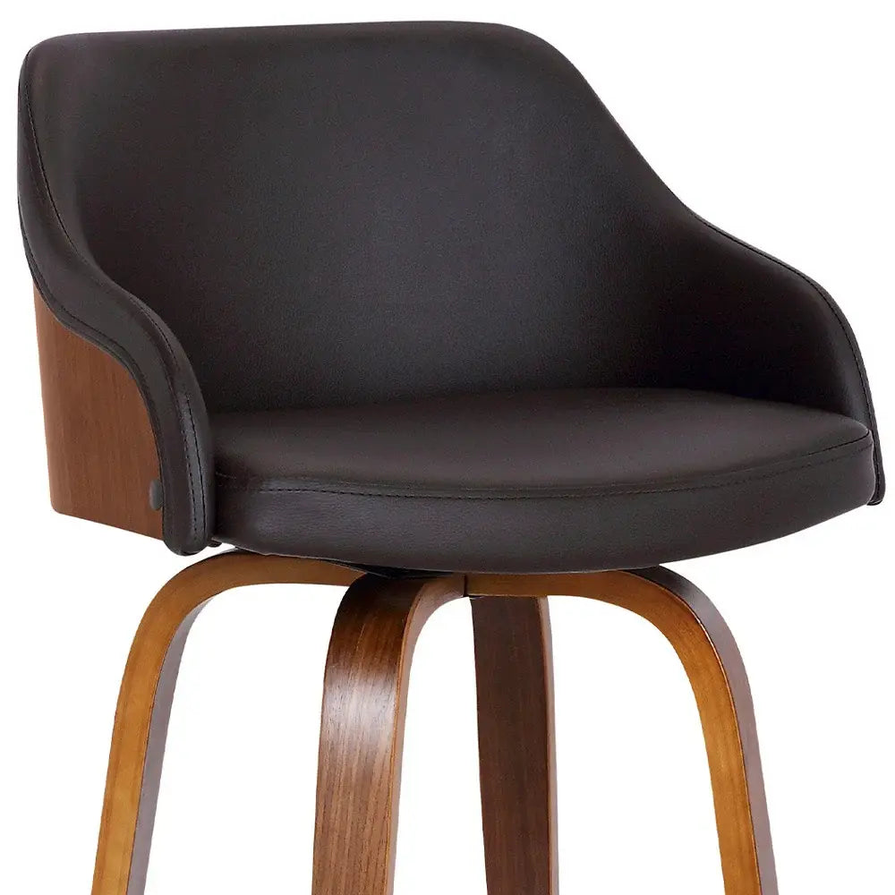 30" Brown Iron Swivel Low Back Bar Height Bar Chair - Homeroots - Flyclothing LLC
