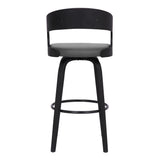 30" Gray And Black Iron Swivel Low Back Bar Height Bar Chair - Homeroots - Flyclothing LLC