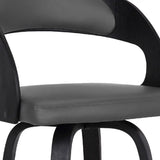 30" Gray And Black Iron Swivel Low Back Bar Height Bar Chair - Homeroots - Flyclothing LLC