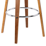 27" Brown Faux Leather And Iron Swivel Low Back Counter Height Bar Chair - Homeroots - Flyclothing LLC