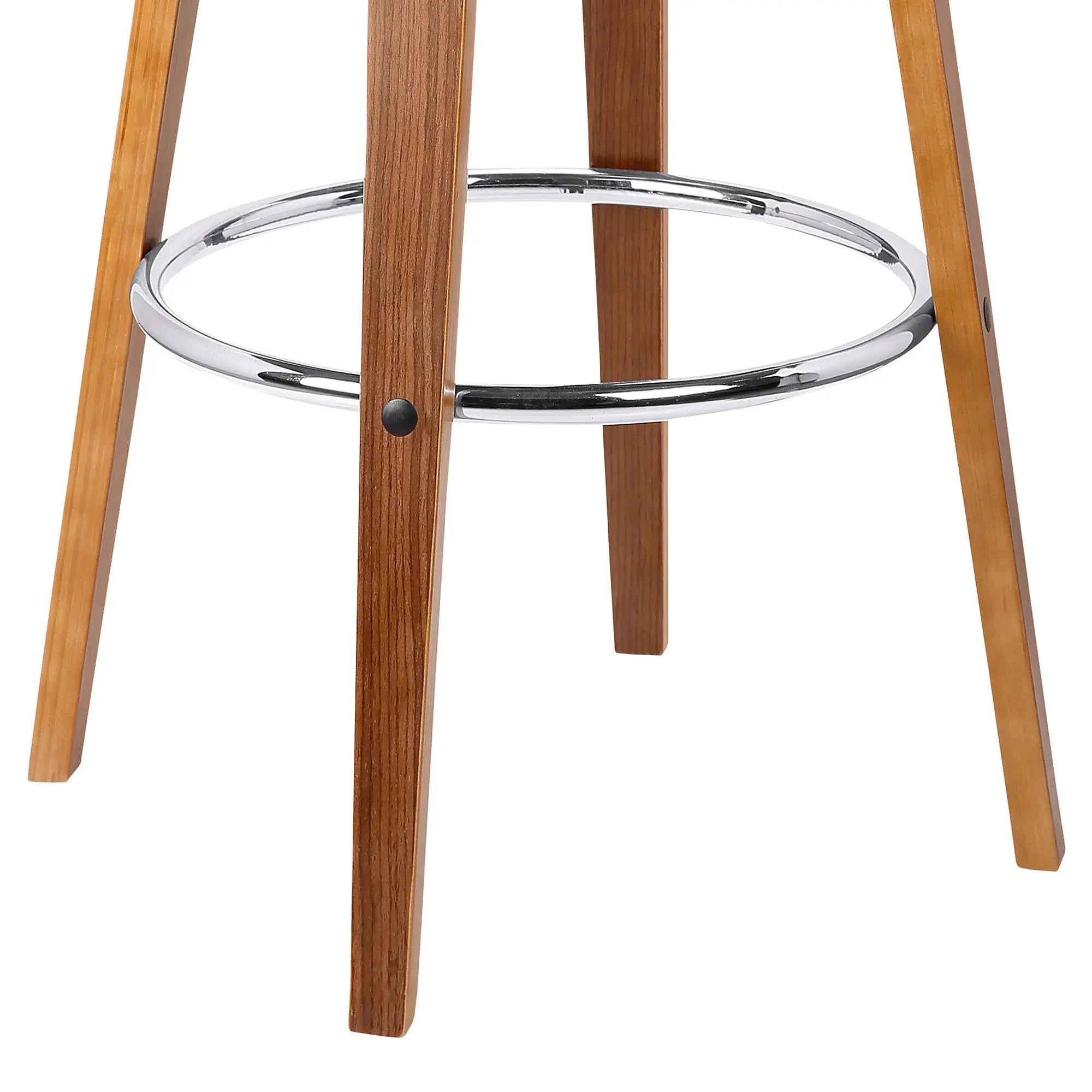 27" Brown Faux Leather And Iron Swivel Low Back Counter Height Bar Chair - Homeroots - Flyclothing LLC