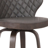 30" Brown Faux Leather And Iron Swivel Low Back Bar Height Bar Chair - Homeroots - Flyclothing LLC