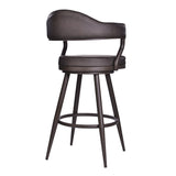26" Faux Leather And Iron Swivel Counter Height Bar Chair - Homeroots - Flyclothing LLC