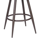 30" Brown Faux Leather And Iron Swivel Bar Height Bar Chair - Homeroots - Flyclothing LLC
