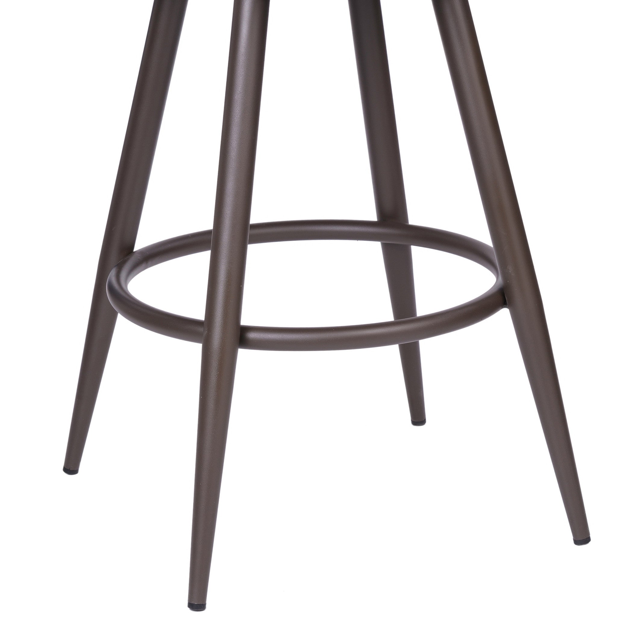 30" Brown Faux Leather And Iron Swivel Bar Height Bar Chair - Homeroots - Flyclothing LLC
