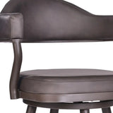 30" Brown Faux Leather And Iron Swivel Bar Height Bar Chair - Homeroots - Flyclothing LLC