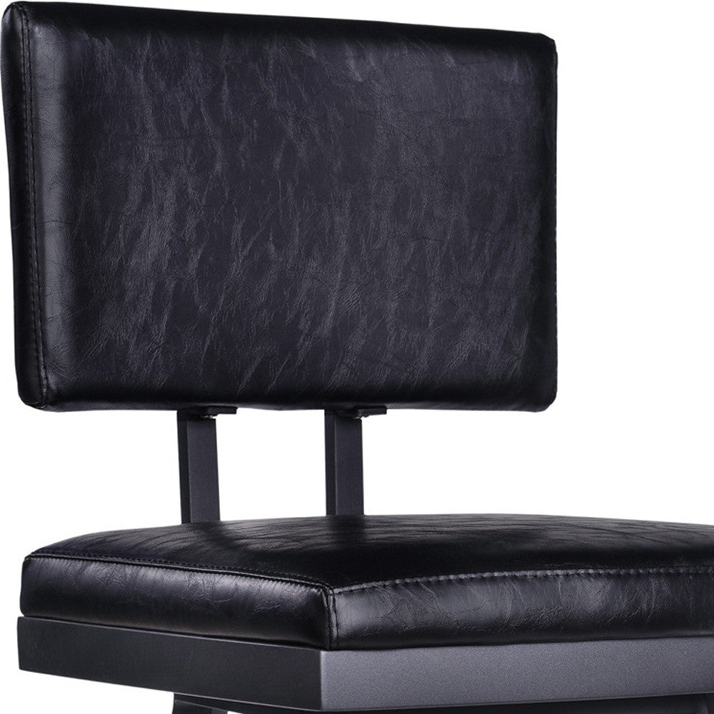 26" Black Iron Swivel Counter Height Bar Chair - Homeroots - Flyclothing LLC