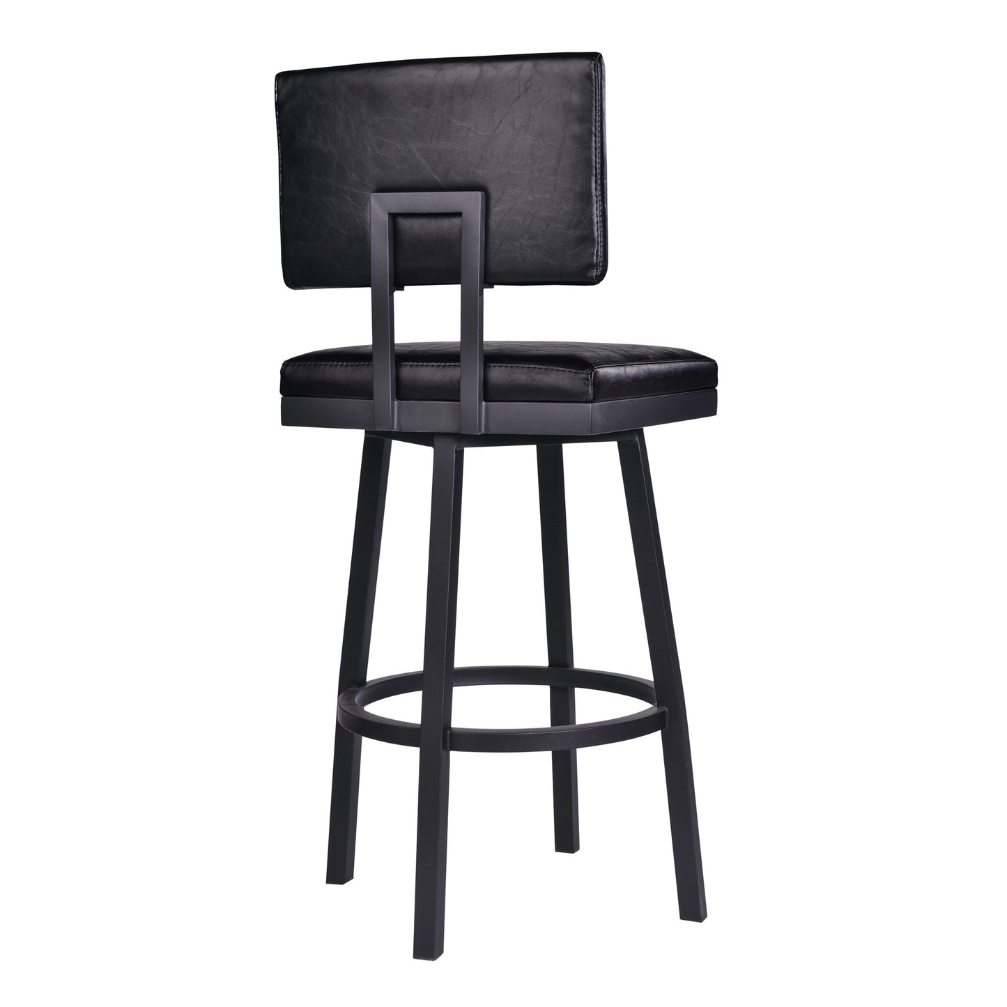 26" Black Iron Swivel Counter Height Bar Chair - Homeroots - Flyclothing LLC