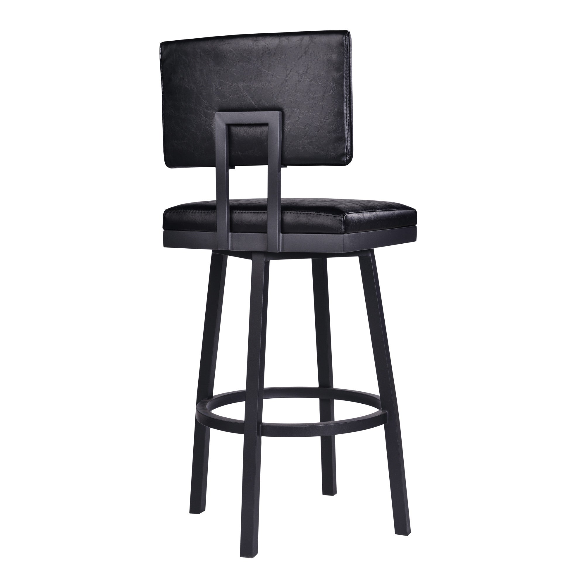 26" Black Iron Swivel Counter Height Bar Chair - Homeroots - Flyclothing LLC