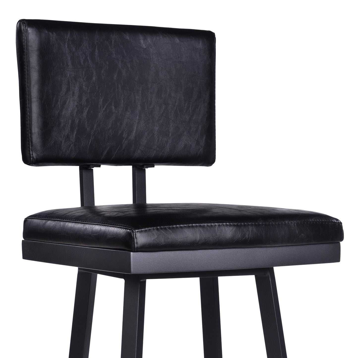 26" Black Iron Swivel Counter Height Bar Chair - Homeroots - Flyclothing LLC