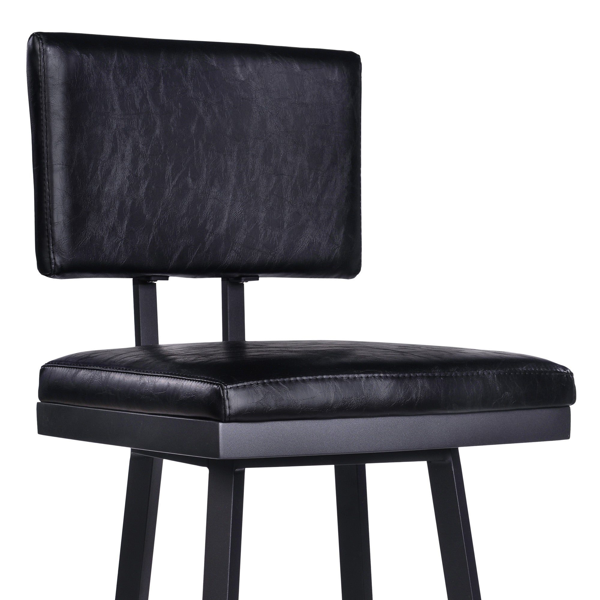 26" Black Iron Swivel Counter Height Bar Chair - Homeroots - Flyclothing LLC